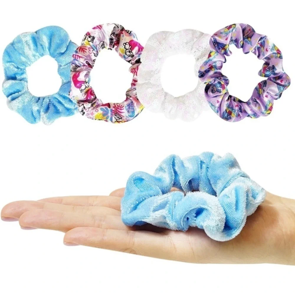 Disney Stitch Wet Brush & 4 Matching. Scrunchy Hair Ties 5 Piece Bundle